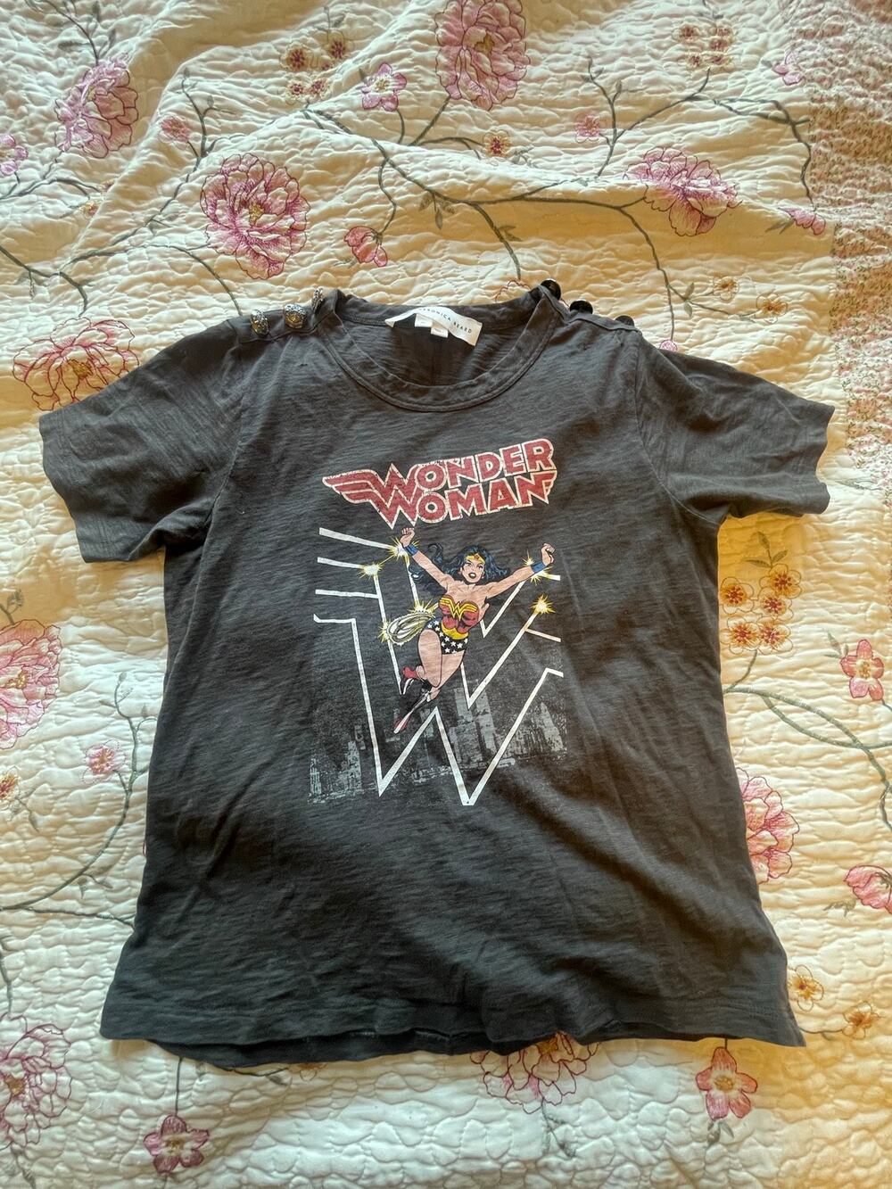 grey veronica beard wonder women graphic tee